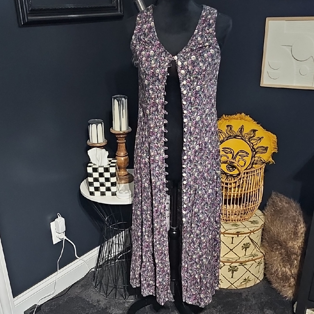 Floral Midi Dress - Purple